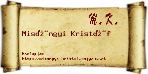 Misángyi Kristóf névjegykártya